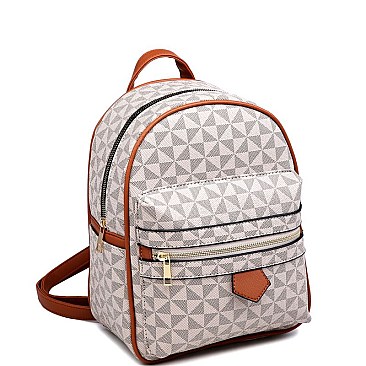 TWO TONE MONOGRAM BACKPACK