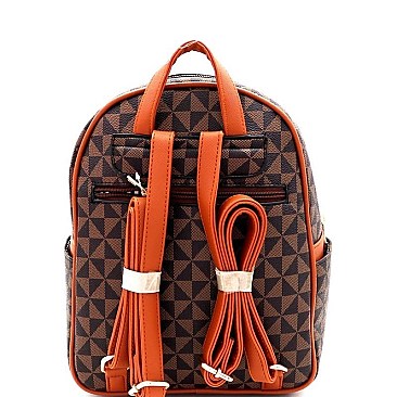 TWO TONE MONOGRAM BACKPACK