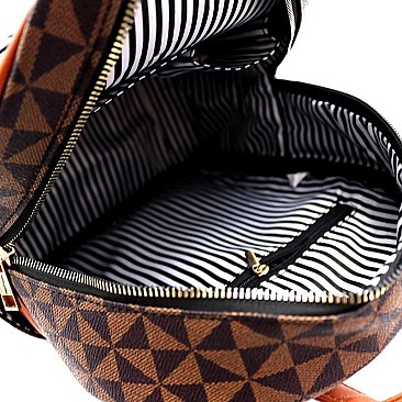 TWO TONE MONOGRAM BACKPACK
