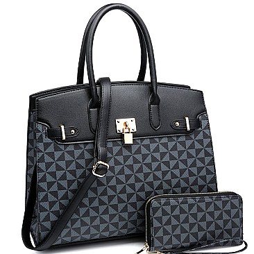 Monogram 2Way Structured Bag and Wallet Set