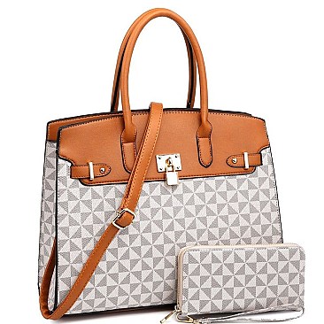 Monogram 2Way Structured Bag and Wallet Set