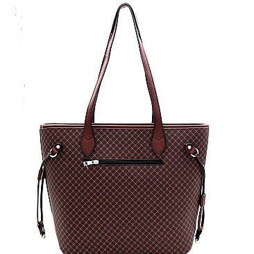 CHECKERED TOTE WALLET SET