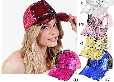 Playful Two Tone Sequin Cap