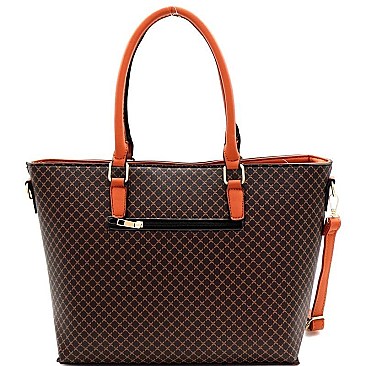 2 IN 1 CHECKERED TOTE SET