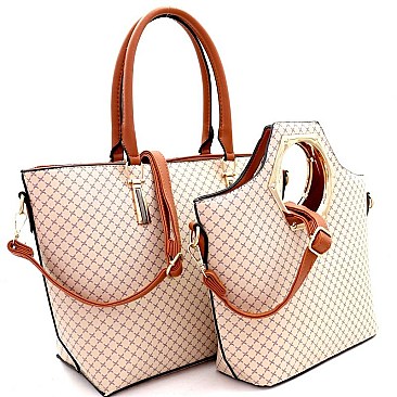 2 IN 1 CHECKERED TOTE SET