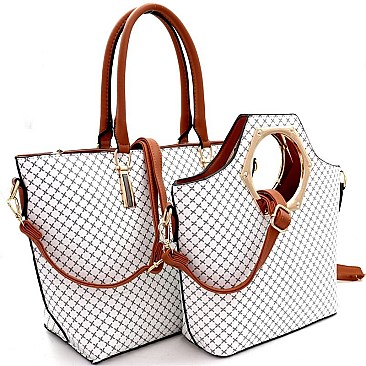 2 IN 1 CHECKERED TOTE SET