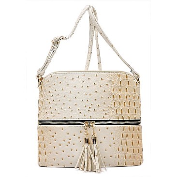 STYLISH OSTRICH TASSEL CROSSBODY BAG JP-25116