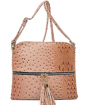 STYLISH OSTRICH TASSEL CROSSBODY BAG JP-25116