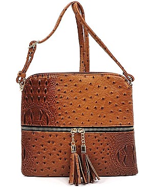 STYLISH OSTRICH TASSEL CROSSBODY BAG JP-25116