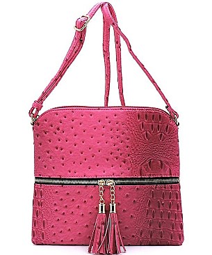 STYLISH OSTRICH TASSEL CROSSBODY BAG JP-25116