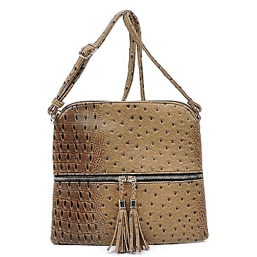 STYLISH OSTRICH TASSEL CROSSBODY BAG JP-25116