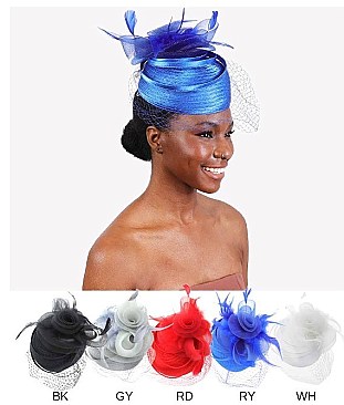 UNIQUE Pillbox SATIN Hat With VEIL