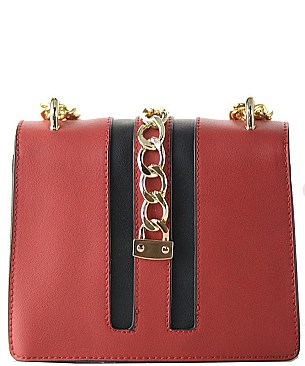 Belt Lock & Chain Handle Shoulder Bag