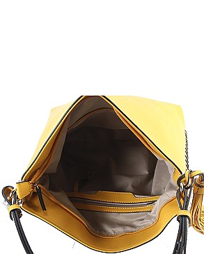 Stylish Cross Body Bag Accented With Studs and Tassels JPRM8O47