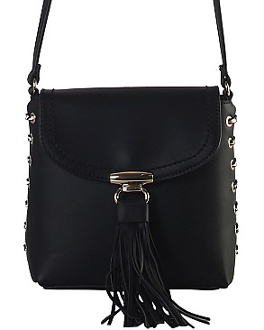 Fashionable Cross Body Bag Accented With Studs and Tassel JPRM8045