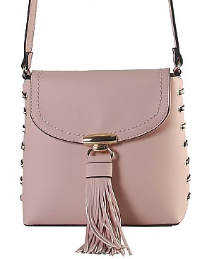 Fashionable Cross Body Bag Accented With Studs and Tassel JPRM8045