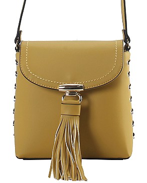 Fashionable Cross Body Bag Accented With Studs and Tassel JPRM8045
