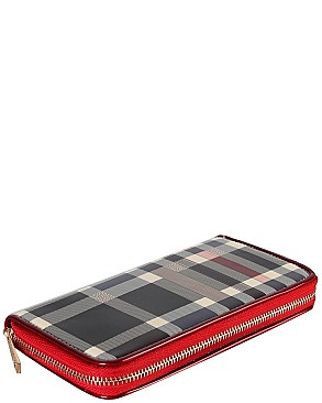 Trendy Multi Color 2 In 1 Checkered Tote Bag and Wallet JPGZ8009W