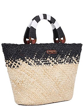 MODISH NICOLE LEE NATALYA COLOR BLOCK STRAW SHOPPER BAG JP26676