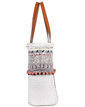 CHIC NICOLE LEE BOHEMIAN STRAW TOTE BAG JP26685