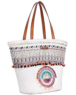 CHIC NICOLE LEE BOHEMIAN STRAW TOTE BAG JP26685