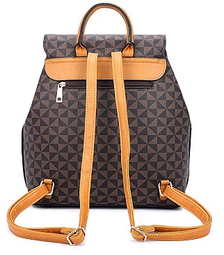 3 in 1 Monogram Dual Back Packs & Clutch Set