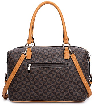 3 in 1 STYLISH CLASSIC MONOGRAM SATCHEL CLUTCH SET