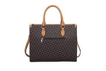3 IN 1 FASHION MONOGRAM SATCHEL SET