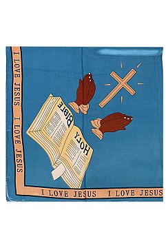 Holy Bible I Love Jesus Christian Logo Print Scarf