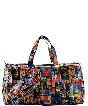 Obama Magazine Print - Magazine Cover Collage Duffel Bag with Makeup Pouch JP28MP1008