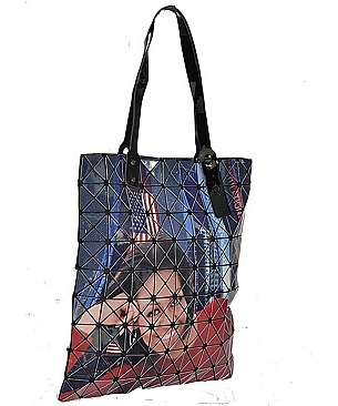 Trendy Michelle Obama Fashion Magazine Print Faux Patent Leather Handbag JP28-PS7601 MT