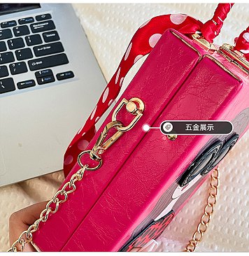 3D Lady Face Box Shaped Handbag With Scarf