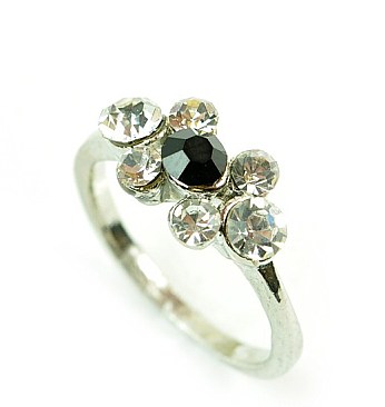 Rhinestone Princes Cut Ring