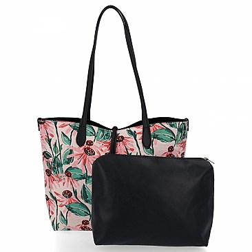 Designer David Jones Flower Print Tote Handbag