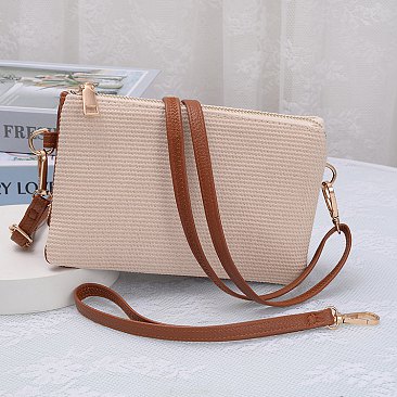 Straw Crossbody Bag Clutch Wristlet