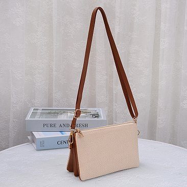 Straw Crossbody Bag Clutch Wristlet