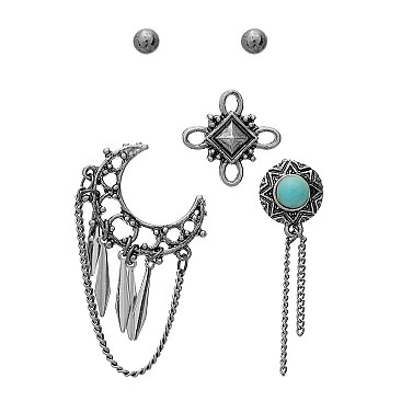 Fashionable LAPEL PIN AND EARRING SET SL31126