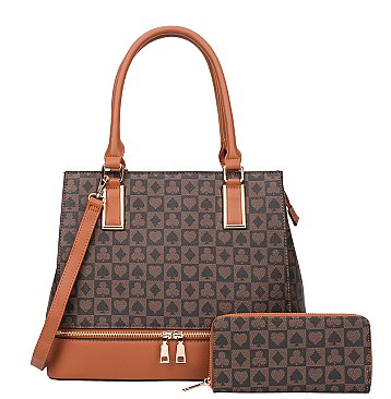 2 IN 1 Classic Monogram Satchel With Wallet