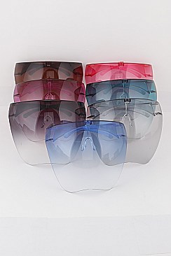 New Bikers Large FACE Shield Gradient Sunglasses