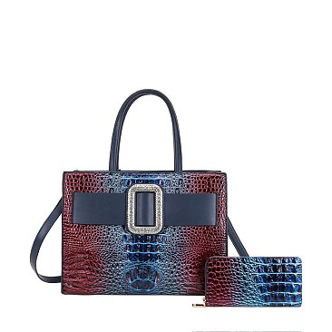 blue CE-8923-W croc handbags