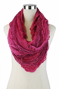 Knitted Convertible Infinity Two-Tone Scarves