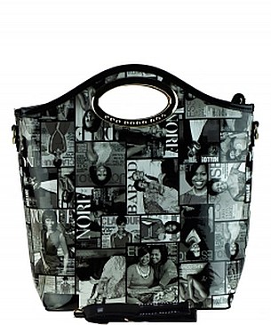 Michelle Obama Print Handbag with wallet  JP3602