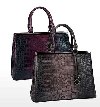 ALLIGATOR DAVID JONES METAL ACCENT SATCHEL