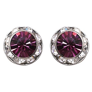 Chic 11MM Rondelle Swarovski Crystal Post Earrings SL40003