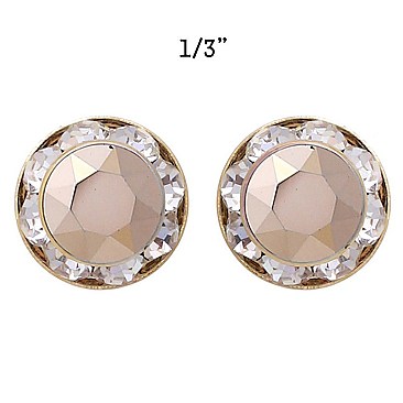 Chic 11MM Rondelle Swarovski Crystal Post Earrings SL40003