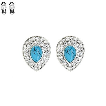 Trendy Rhinestone Metal Clip Earring SL40405