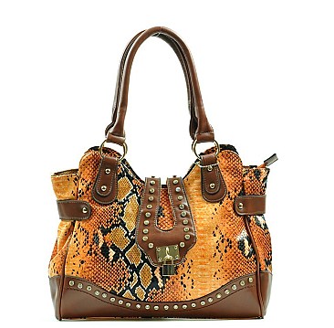 Padlock Snake Print Tote  Bag