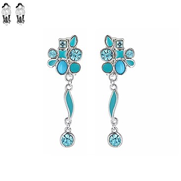 Fashionable Metal Clip Earring With Tq SL41022