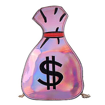 Money Bag Iridescent Metallic Cross Body