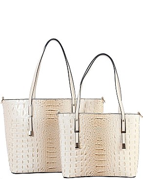 ELEGANT 2 IN 1 CROC HANDBAG SET JP-CY7025